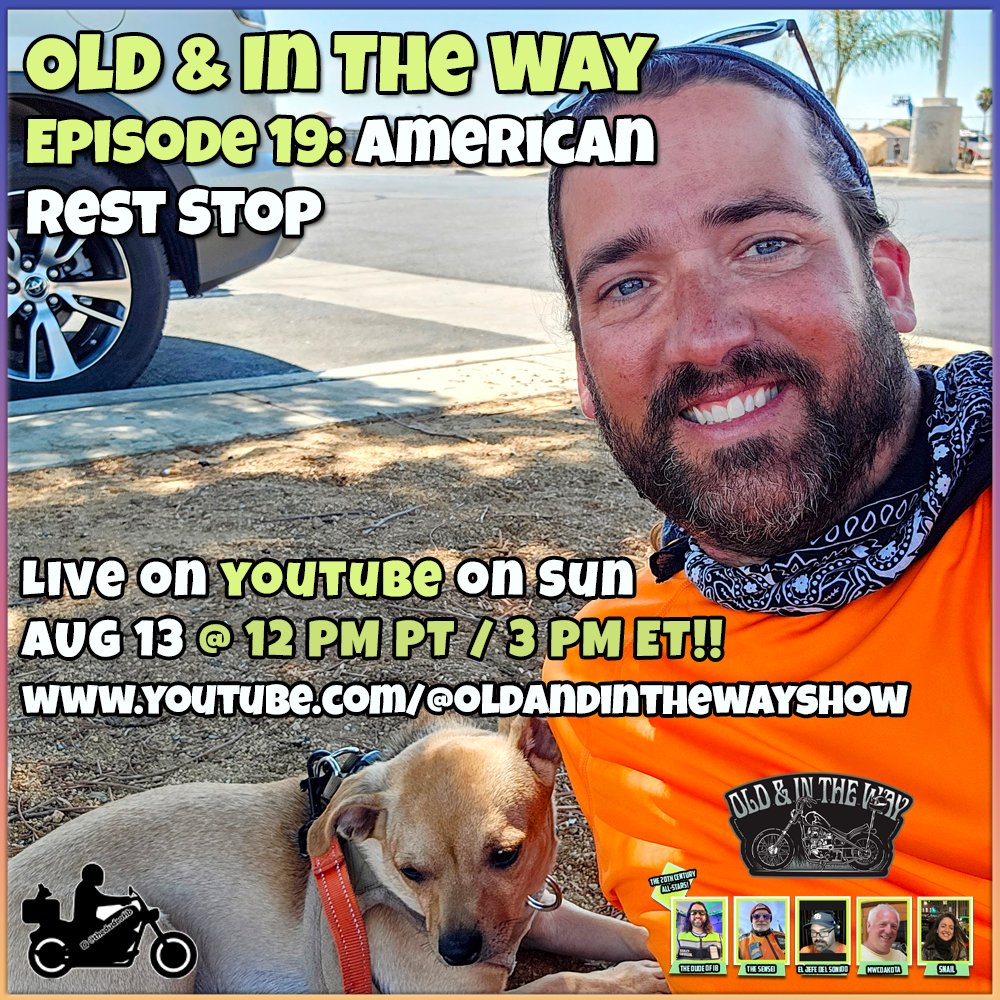 oldtalkshow's tweet image. OAITW Ep: 19 - American Rest Stop - LIVE @ 12 PM PT / 3 PM ET!! youtube.com/@oldandinthewa… 
#oldandinthewayshow #reststop #sportster1200 #sportsternation #motorcycles #talkshow #longandlow #chiweenie #pals #motodog #pals  #harleydavidson #hd #ride #motorcycle #sportster