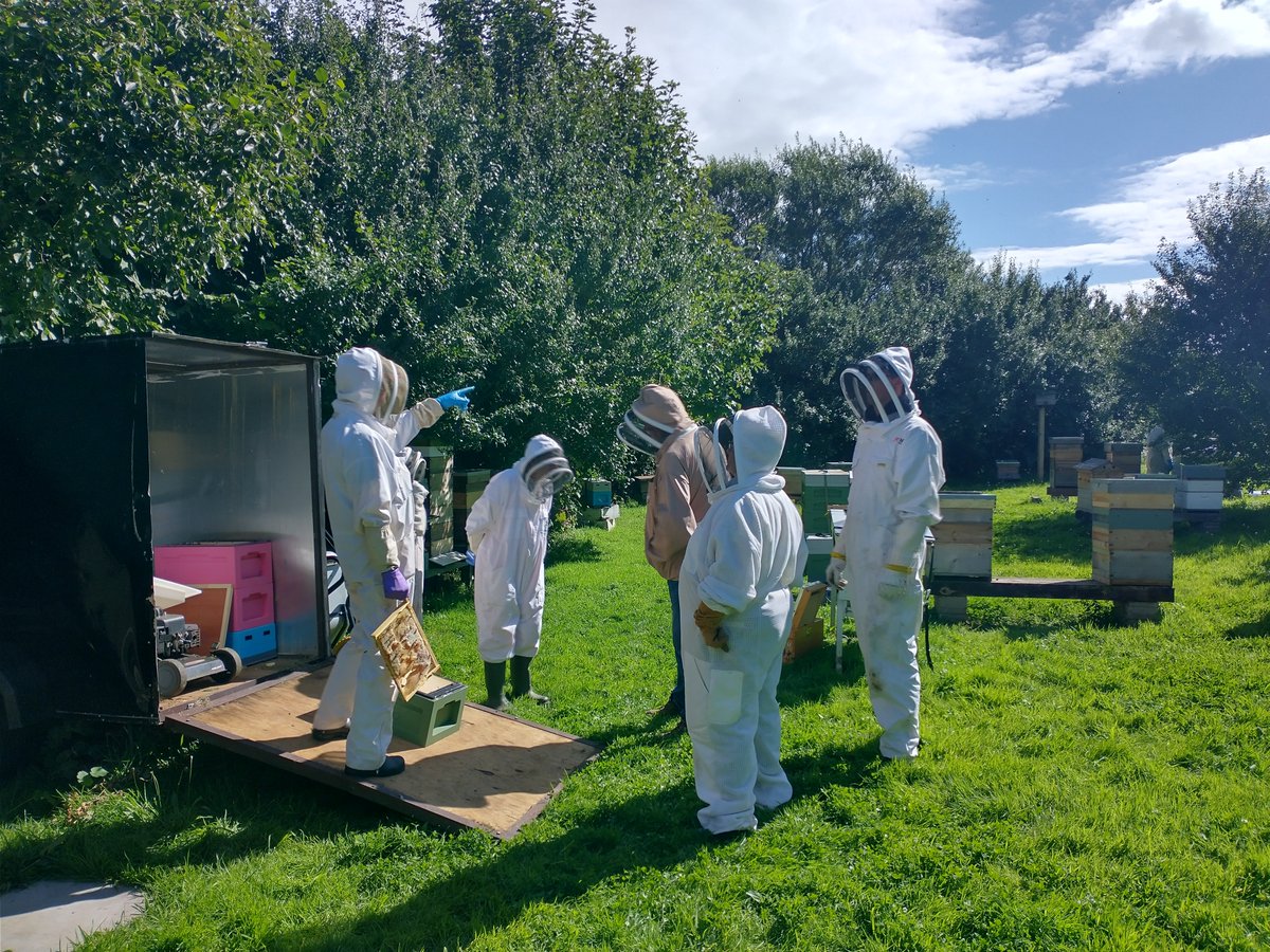 Today we had a visitor to the apiary....none other that BBKA Vice Chairman Stephen Barnes and his wife Sara.
We had a great afternoon having a chat over a cuppa and showing off our lovely site.