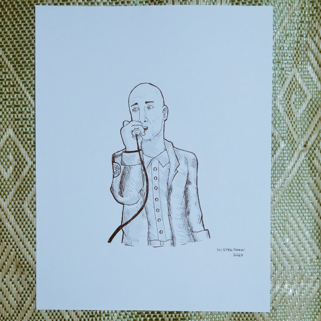 MisterParmi's tweet photo. AUGUST INK ART 4 // Scooter Ward singing (@Cold)
✒️ by MisterParmi (Aug 13, 2023)
.
.
.
#inkdrawing #yearofthespider20 #coldarmy #cold https://t.co/2Mj9qAcogA