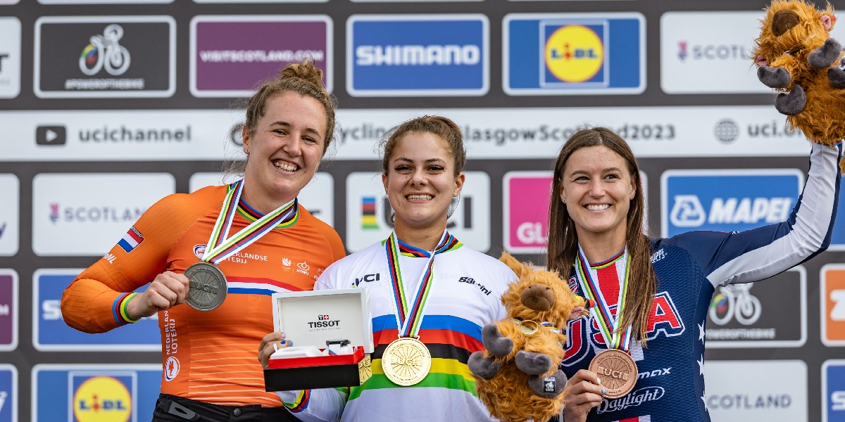 On the final day of the 2023 UCI Cycling World Championships, Alise Willoughby and Ava Corley earned bronze in BMX Racing, while Lauren Stephens secured a noteworthy top 20 position in the Elite Women's Road Race! 🇺🇸 Read More 👉 usacycling.org/article/double…