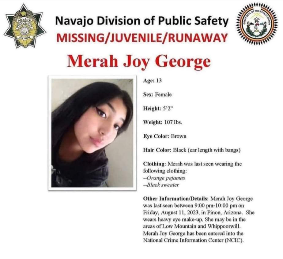 dizzyborden1972's tweet image. Heads up #Arizona 
A Navajo friend alerted me to a #MissingIndigenous girl