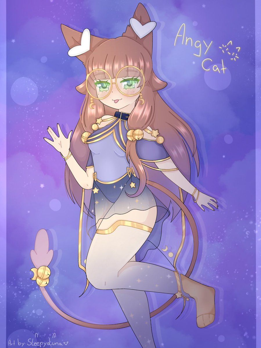 I can finally show my Artwork of the cutest @AngyCat_ ! Her new design is just ADORABLE🥰