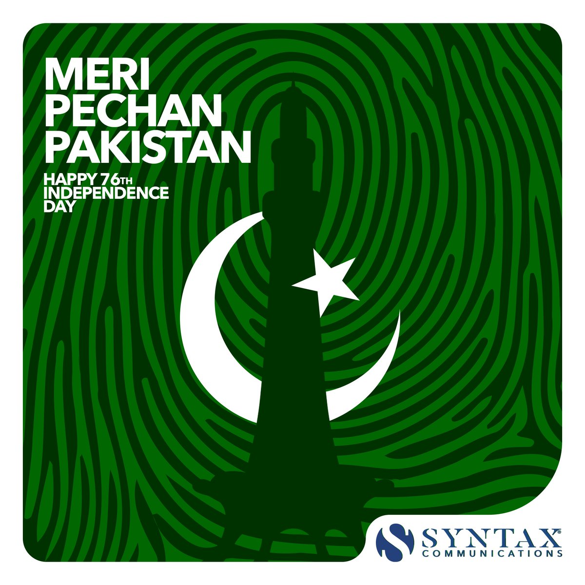 syntaxcom's tweet image. 🇵🇰 Celebrating the spirit of unity, resilience, and freedom on Pakistan&apos;s 76th Independence Day! 🎉 Let&apos;s honor the sacrifices of our heroes and continue building a brighter future together. #PakistanIndependenceDay #UnityInDiversity #ProudToBePakistani #TeamSyntax 🇵🇰✨