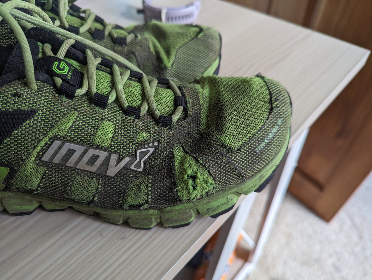 elsielou79's tweet photo. First attempt at using my @pair_ups kit to keep my old shoes on the trails a bit longer. These might look a bit more battered than my pfp but they've still got plenty of life in them yet! 💚 #shareyourpairups https://t.co/wWAacSvnR6