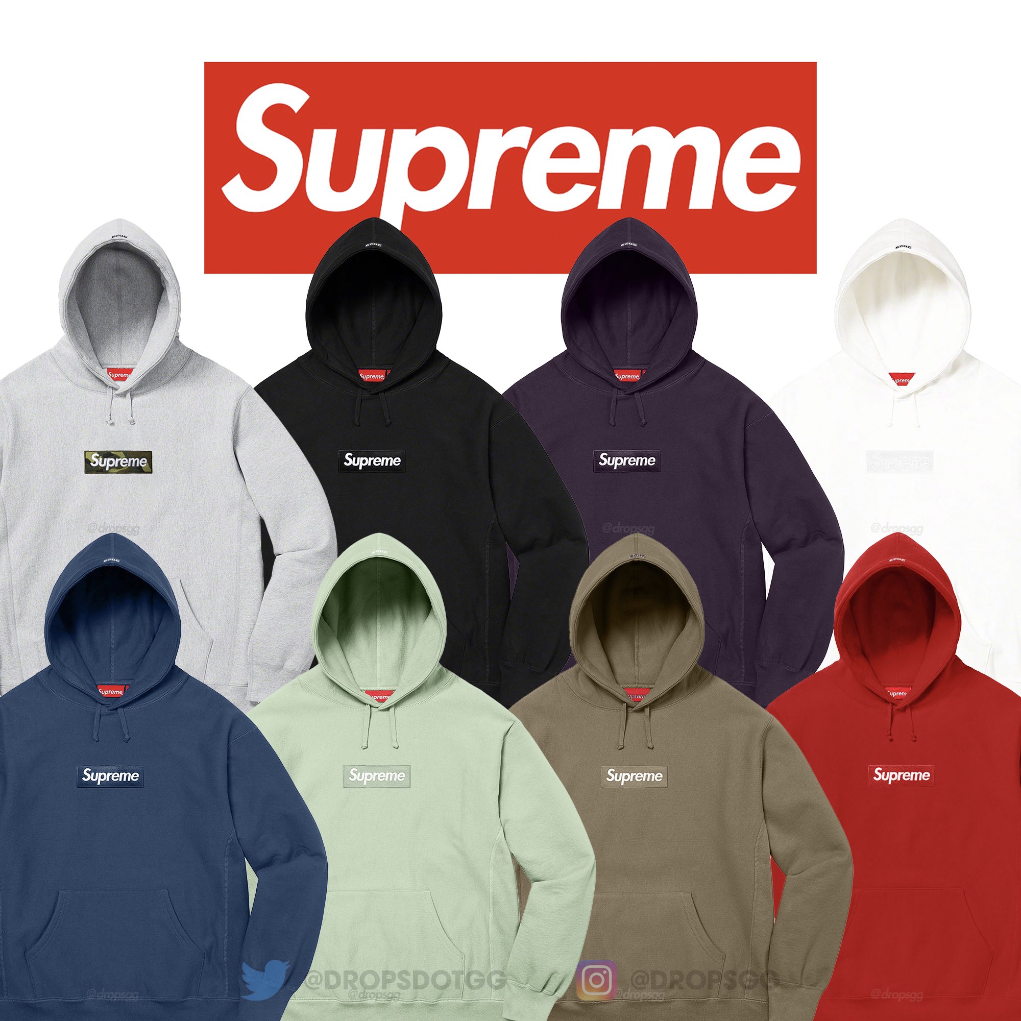 Supreme Drops on X: Supreme Fall/Winter 2023 Box Logo Hoodies