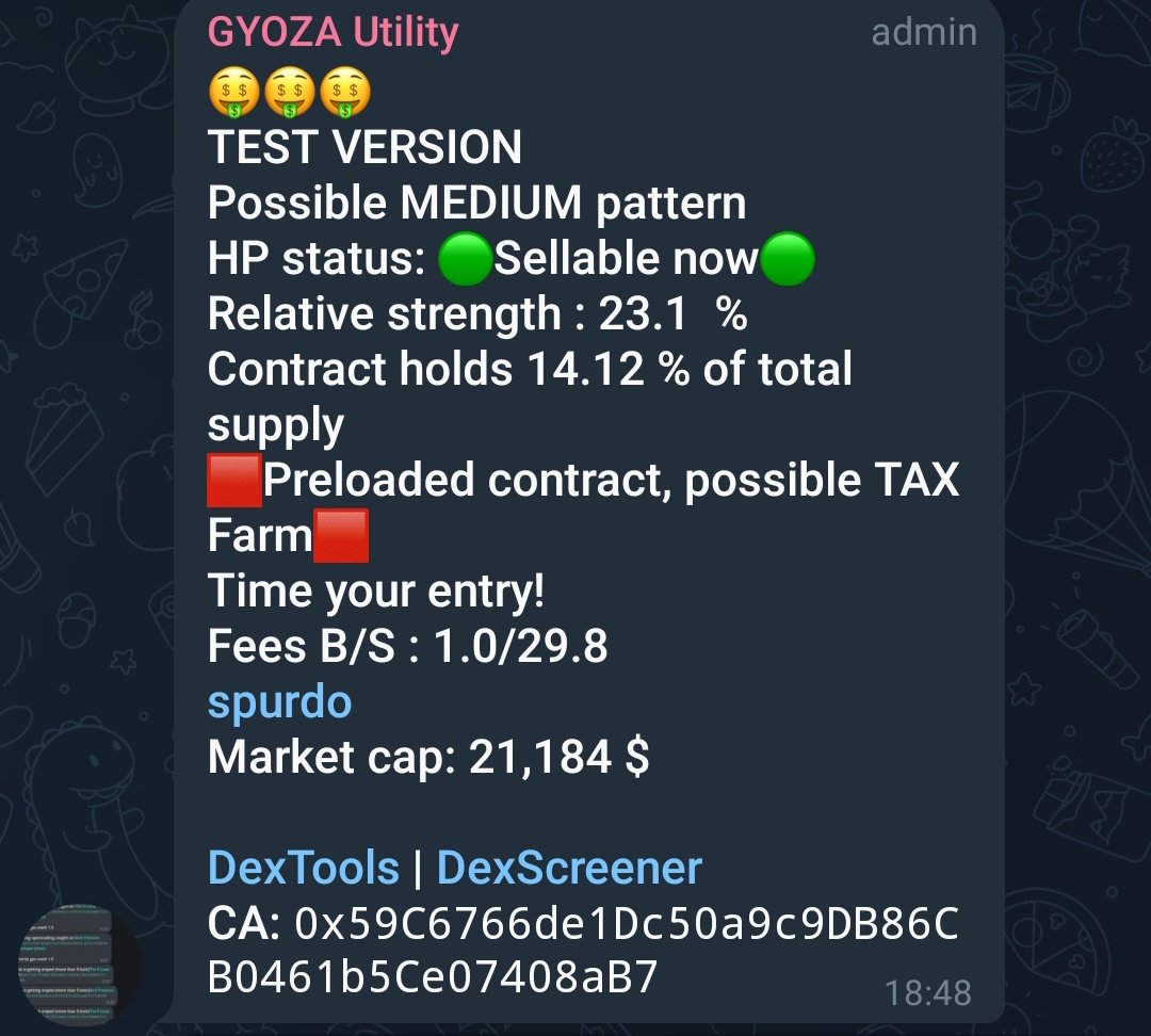 x186 on $SPURDO  
Gyoza alpha hunter T3 called it at 21k!
This tool is crazy printer 😎🔥
<a href="/Gyoza_erc20/">Gyoza</a>