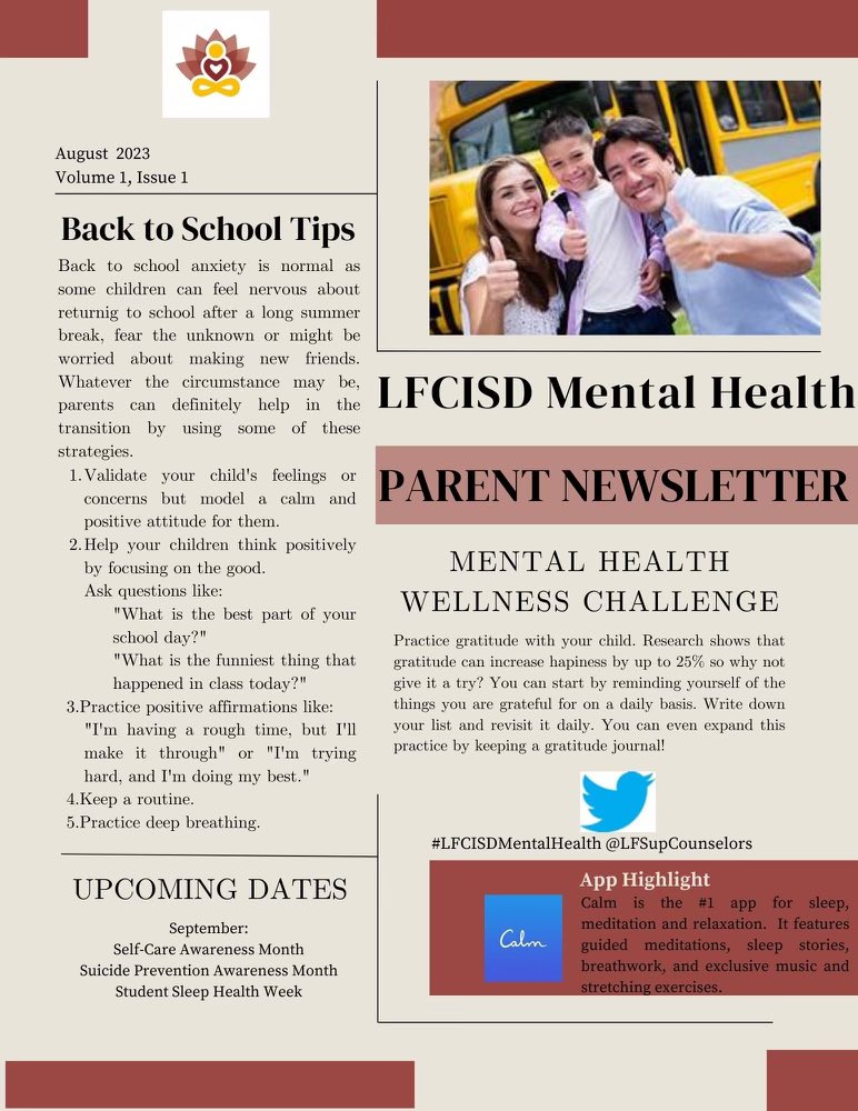 villarealhawks1's tweet photo. LFCISD Back to School Tips. https://t.co/HxlO60jlvR