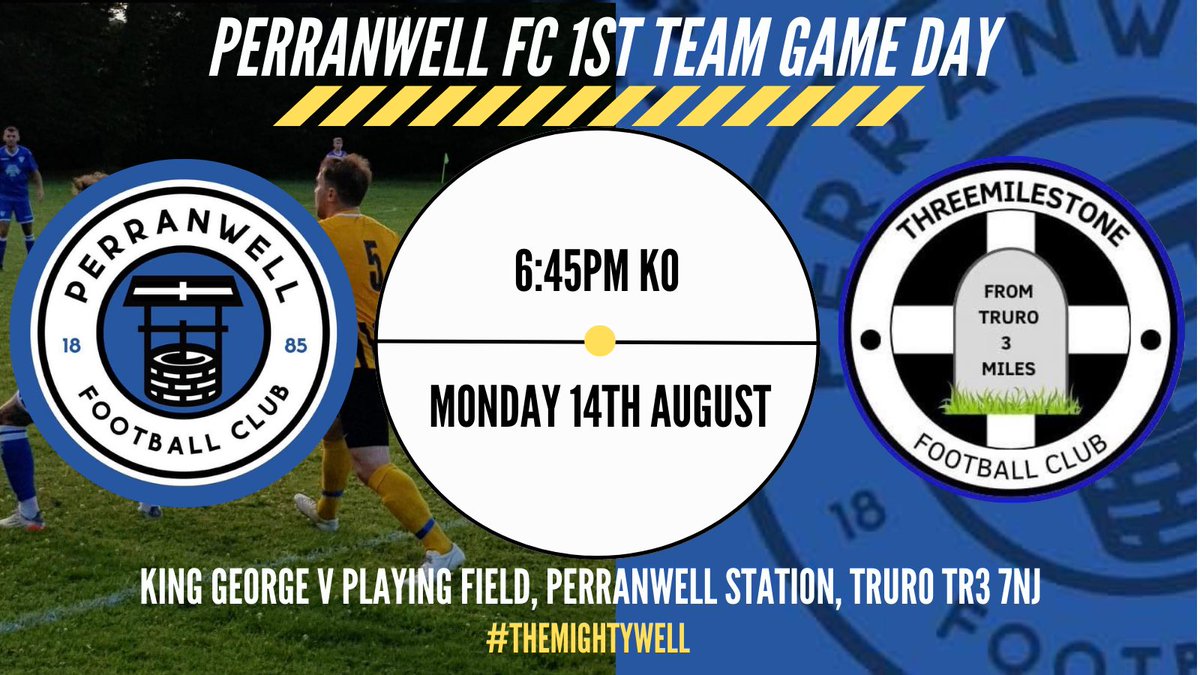 Perranwell AFC (@perranwellafc) on Twitter photo Tomorrow night we welcome <a href="/OThreemilestone/">Threemilestone Football Club</a> to Perranwell for our final pre season friendly 🔵⚫️.
#TheMightyWell Tomorrow night we welcome <a href="/OThreemilestone/">Threemilestone Football Club</a> to Perranwell for our final pre season friendly 🔵⚫️.
#TheMightyWell