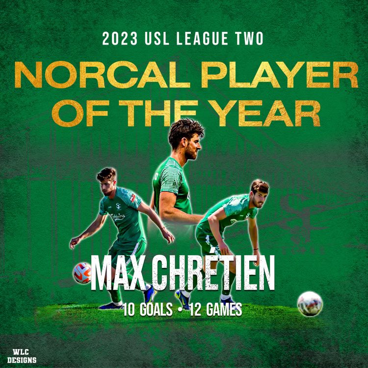 🔟 Goals
5️⃣ Game-Winning or Game-Tying Goals
2️⃣nd Consecutive Playoff Berth Earned

Congrats to the 2023 <a href="/USLLeagueTwo/">USL League Two</a> NorCal Player of the Year, <a href="/chretien_max/">Max Chretien</a>! #UpTheGlens