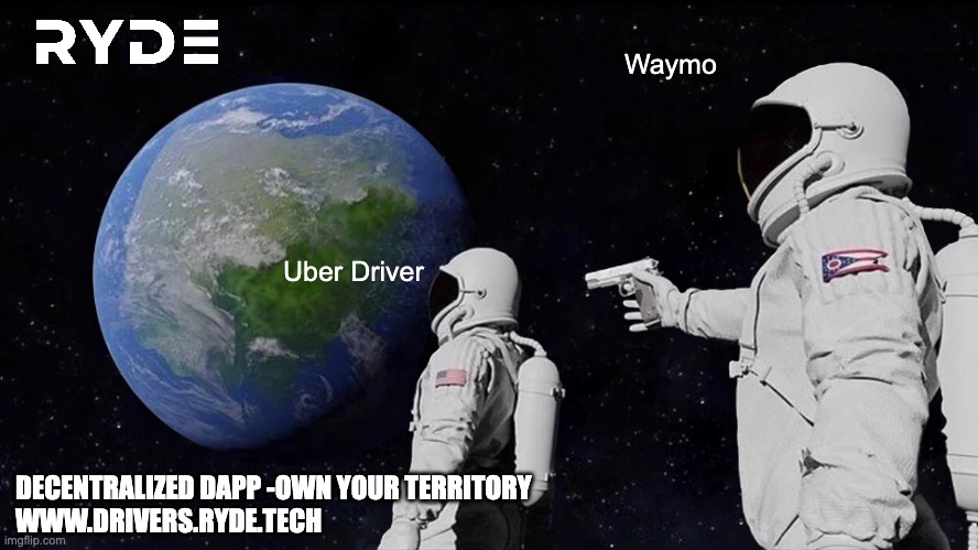 '🚗 @Uberdriverspea1 , heads up! @Waymo on your six. Take control with Ryde's NFT medallions. Own your territory before automation claims your job! 🔑🌐 #uber #RydeRevolution #uberdriver #lyft More info: drivers.ryde.tech