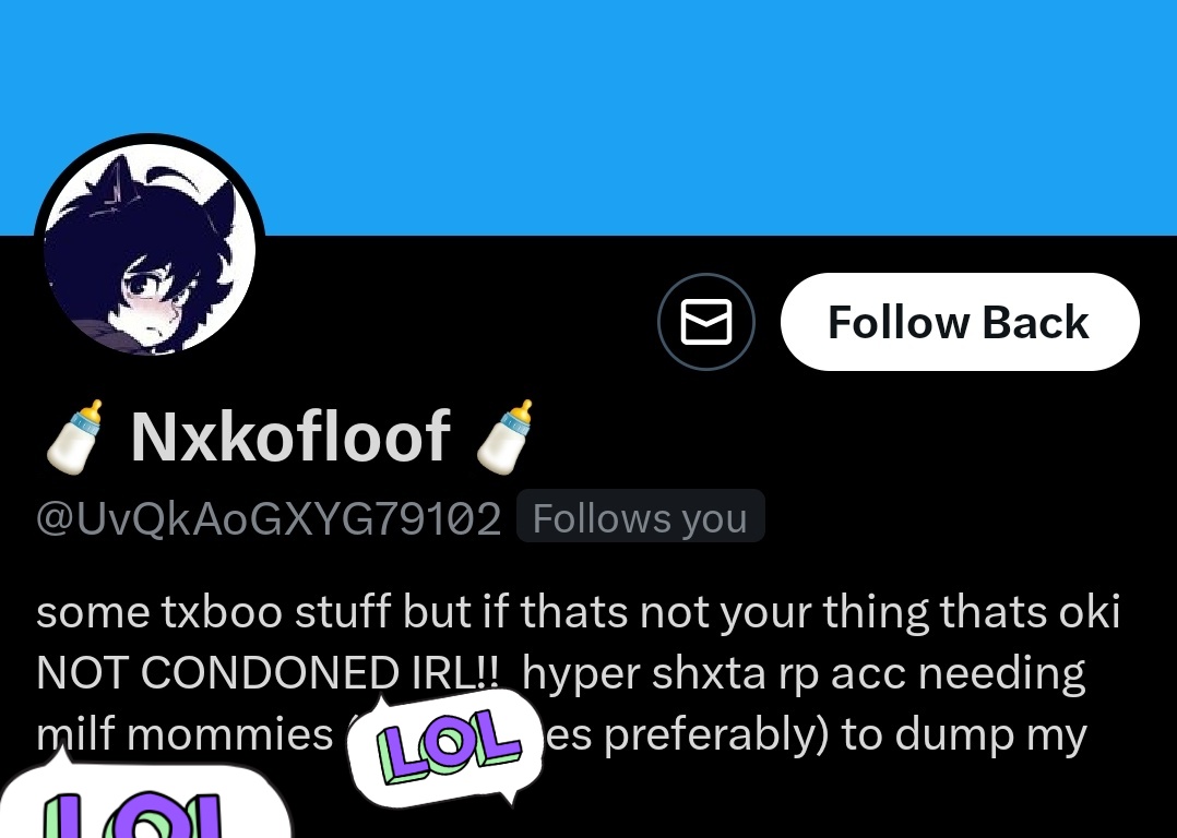 xXMAMASPOODERXx's tweet photo. 💀// oh fuck off m8.. 

Block this fucker https://t.co/CcHCS5WkU9