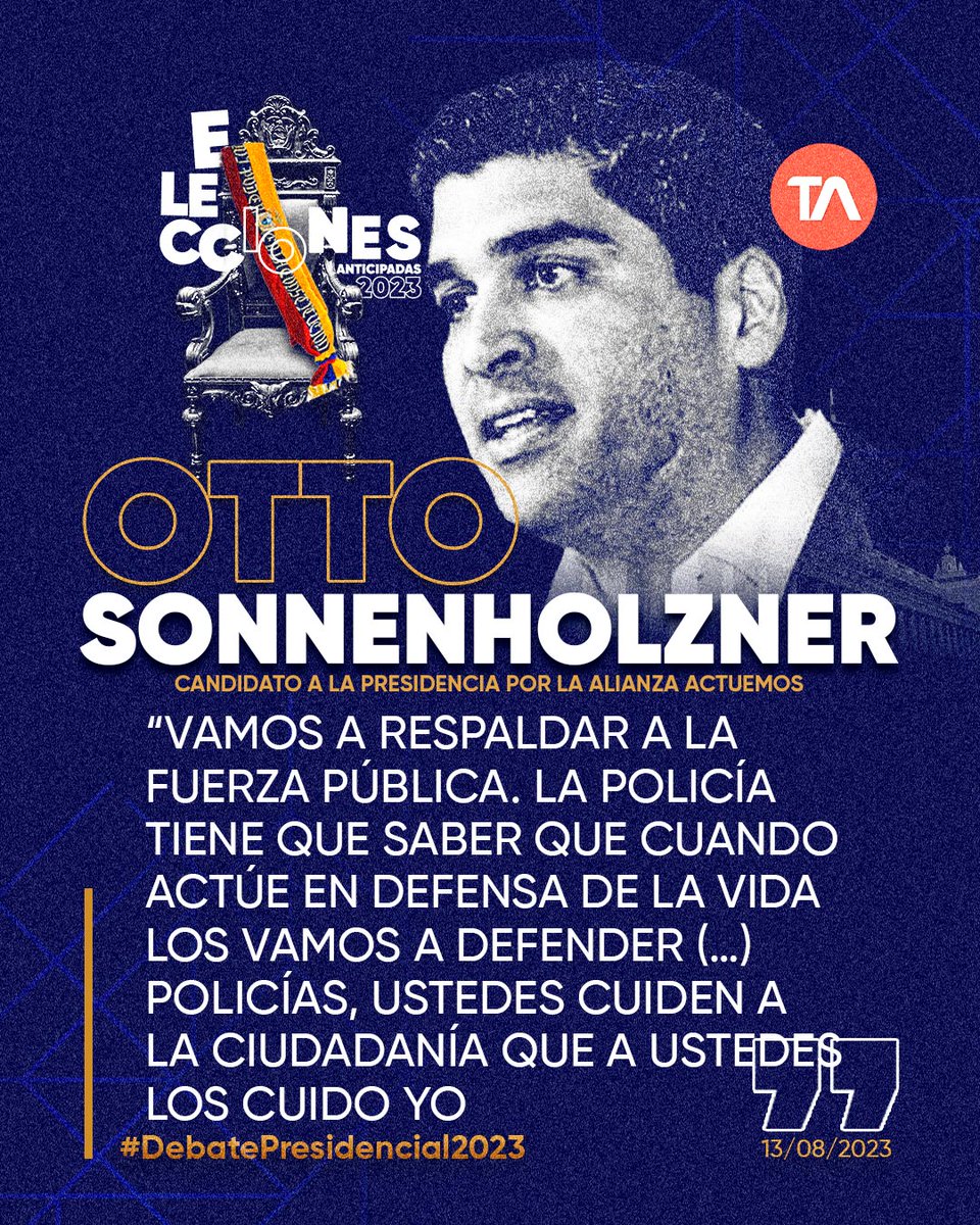 #DebatePresidencial2023 | “Vamos a armar, equipar a la fuerza pública”, Otto Sonnenholzner, candidato a la Presidencia por alianza Actuemos. Mire el debate aquí  ow.ly/AUu950PyfZE