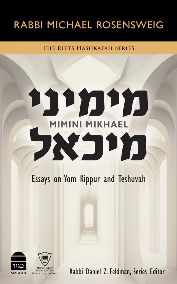 SeforimChatter's tweet photo. Mimini Mikhael - Essays on Yom Kippur and Teshuvah
• Rabbi Michael Rosensweig 
@korenpublishers

https://t.co/KzQSMvCuSA https://t.co/XfYntNGB0Y