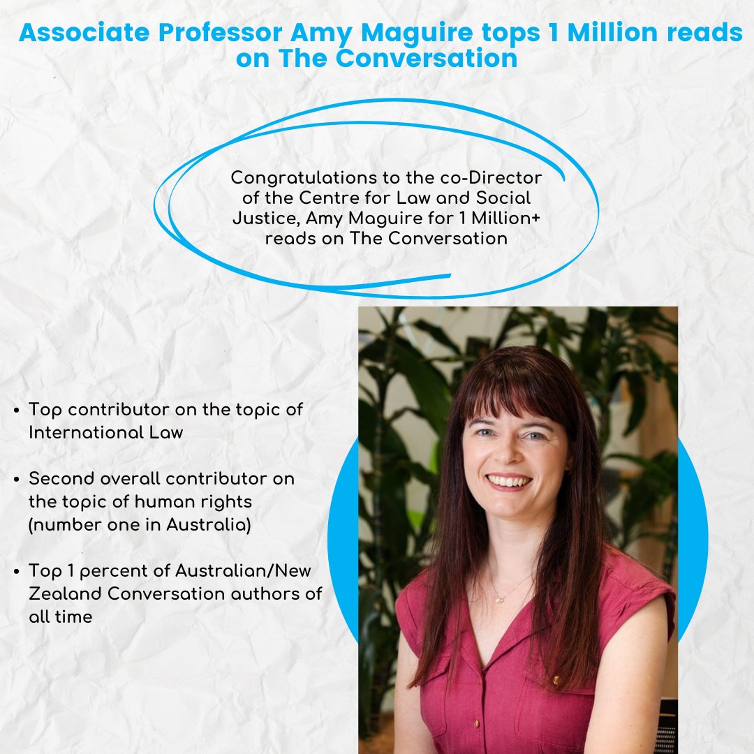 Newcastle School of Law and Justice (@uonlawschool) on Twitter photo Congratulations to <a href="/DrAmyMaguire/">Amy Maguire</a> on this wonderful achievement! Read Amy's Conversation articles here 👉 theconversation.com/profiles/amy-m…👈
<a href="/ConversationEDU/">The Conversation - Australia + New Zealand</a> Congratulations to <a href="/DrAmyMaguire/">Amy Maguire</a> on this wonderful achievement! Read Amy's Conversation articles here 👉 theconversation.com/profiles/amy-m…👈
<a href="/ConversationEDU/">The Conversation - Australia + New Zealand</a>