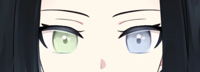 瞳はオッドアイにしました!まばたきうるうる効果も 