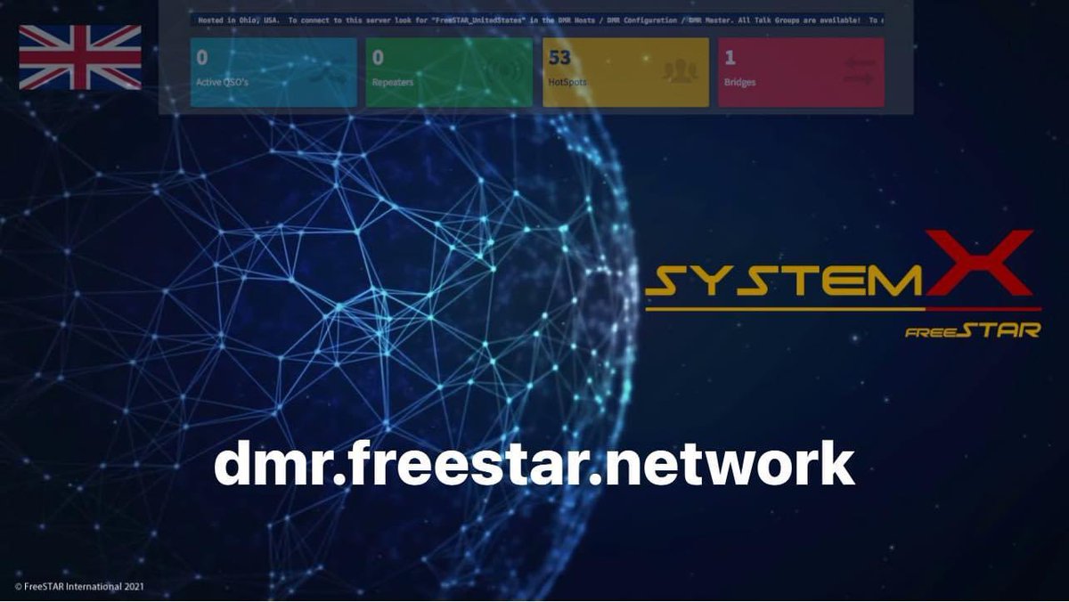 FreeSTARNetwork's tweet image. New DMR Master Servers deployed Worldwide!
“FreeSTAR_UnitedKingdom” dmr.freestar.network #DMR #SystemX #FreeSTAR #MMDVM #HamRadio #Amateurradio