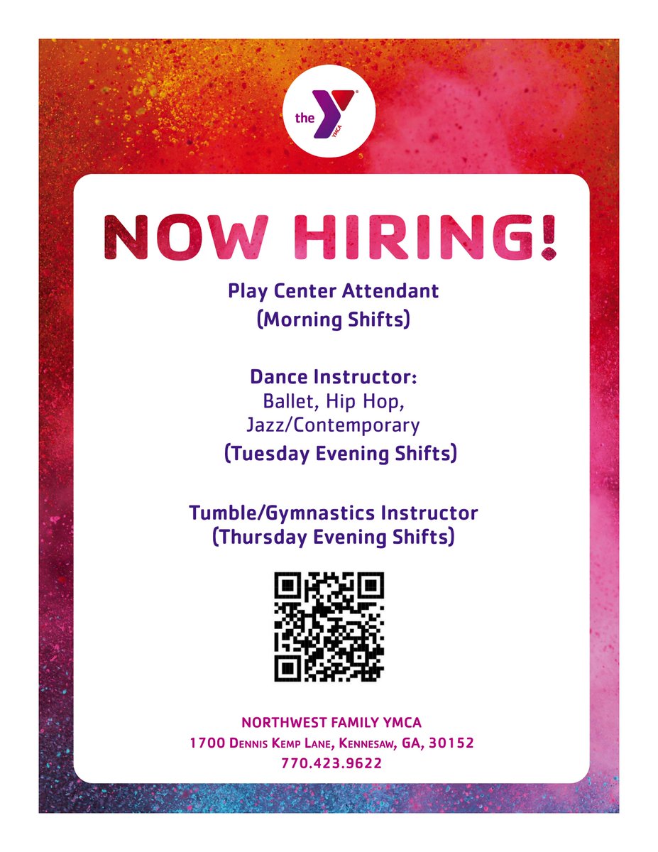 ymca_northwest's tweet photo. Looking for a new opportunity? We're hiring for several positions! Scan the QR code below for more information and to apply. https://t.co/fLn5CALcid