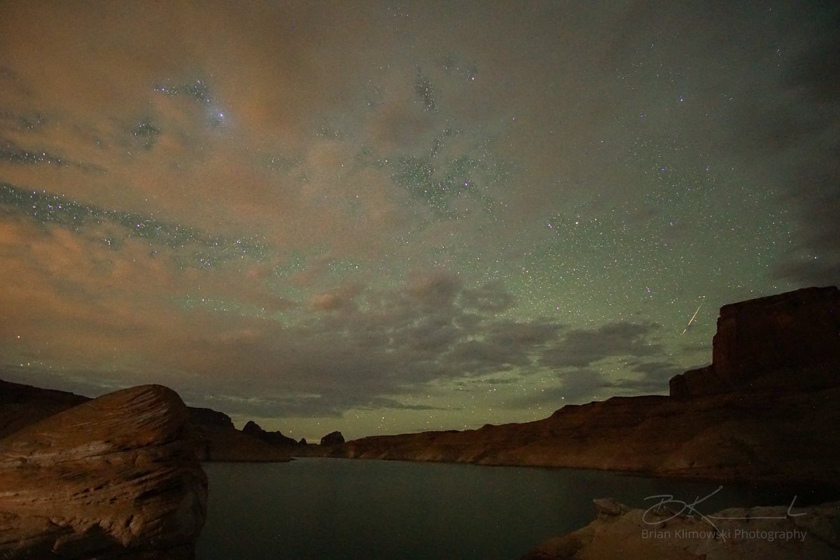 Brian_Klimowski's tweet photo. Caught a couple Persieds this morning while camping on Lake Powell. Nice skies, but the clouds got the best of the meteor shower this year... #persieds https://t.co/oO6JxpM9Eu