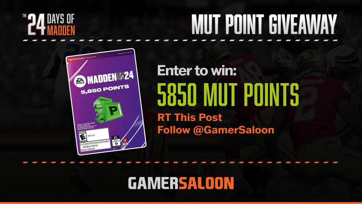 GamerSaloon - Play Games. Win Cash. (@gamersaloon) on Twitter photo Here is another Madden 24 Point Giveaway!🏈
Retweet to enter♻️
Must be following <a href="/GamerSaloon/">GamerSaloon - Play Games. Win Cash.</a>🤳🏽
*Winner will be selected this week. Here is another Madden 24 Point Giveaway!🏈
Retweet to enter♻️
Must be following <a href="/GamerSaloon/">GamerSaloon - Play Games. Win Cash.</a>🤳🏽
*Winner will be selected this week.