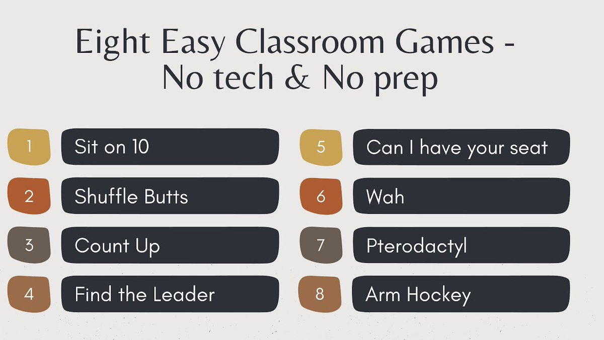 If you're looking for simple team-building classroom games with no tech and absolutely no prep, here are my top 8️⃣ activities! This is the video I made with my students to help teach other teachers... 😀
youtube.com/watch?v=LrfSMG…

 #teachers #teachersoftwitter #classroom #lap #tlap