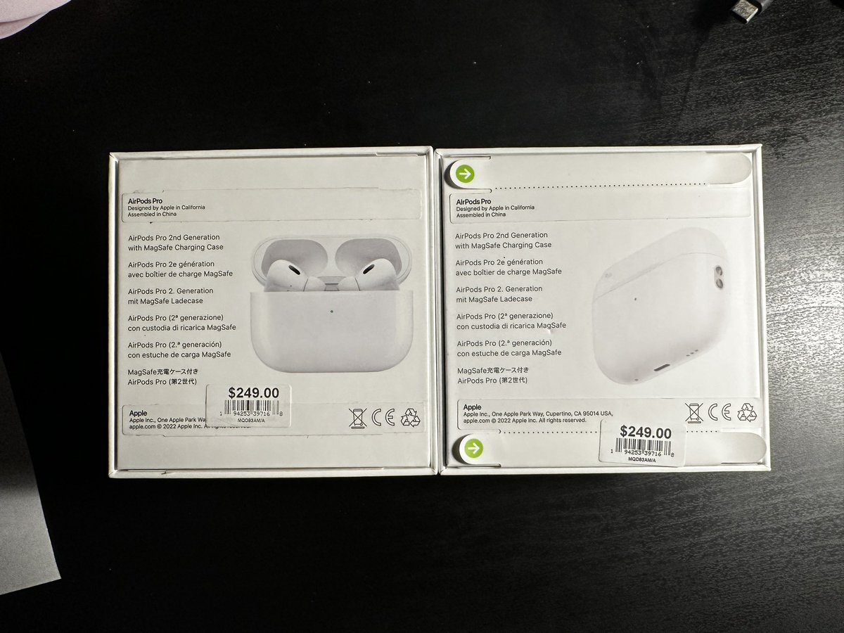 Random observation: the back of the AirPods Pro 2 box changed