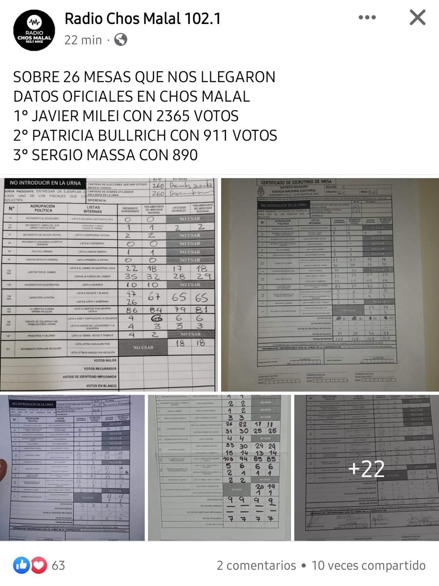 MatiiHA2230's tweet photo. @JMilei Arrasando en las #Elecciones2023 #EleccionesPASO2023 #Milei2023 
📍Chos Malal, Neuquen https://t.co/VHW7EGWFqw