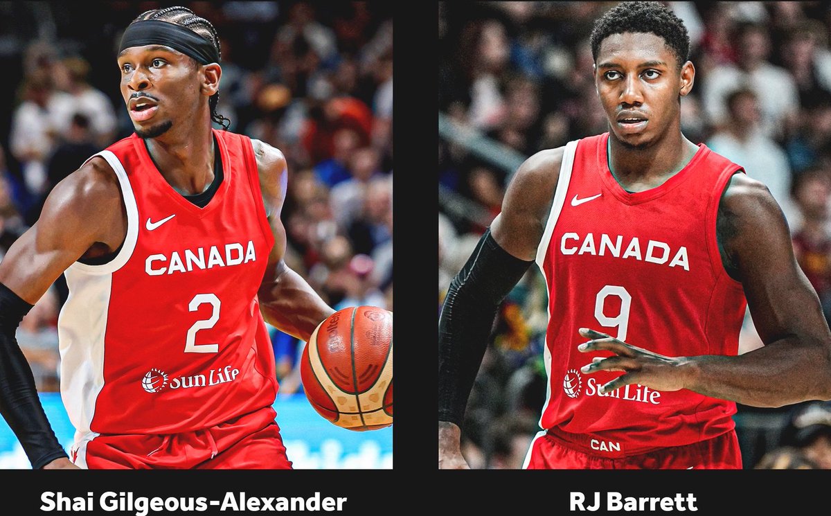 NBA_NewYork's tweet photo. RJ Barrett on his 31-point, 13-of-14 game to beat Germany: "Shai, Kelly (Olyniyk) &amp; the guys are out there making it easy for me to do my thing, but it's been a lot of fun" https://t.co/vY5UCxEsVn