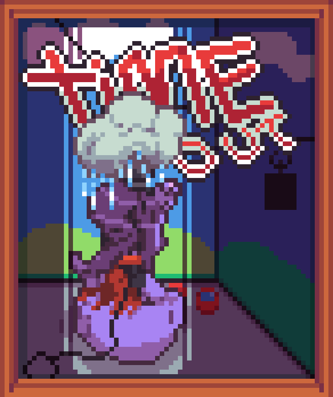 I've been a bad puppy and have to sit in the timeout corner for eating all the doggy treats...😡😤...but they tasted so good..

Art by <a href="/EmpressKitawa/">Empress Kit'awa 👑👾</a> #pixelart
