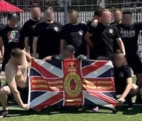 UlsterUltras's tweet photo. bit of controversy with this one so forward to the comments👍🏻 

Sent in by a follower: 

why do Glentoran Ultras pretend to be loyalist sending UVF flags to their Dutch friends, while members of their group pose in GAA tops at Feile ? https://t.co/SeAU37eBrb
