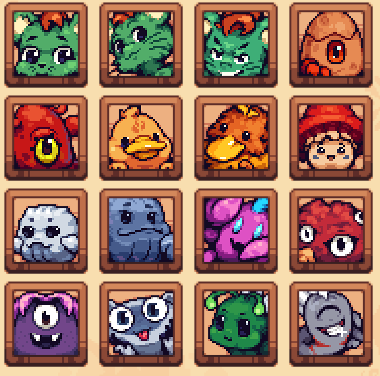 safrootics's tweet photo. #Safrootizens something super cool is in the making😍, can you name all these #NFTics? 🌿🐾
#Safrootics #pixelart https://t.co/qK2Mbl1YW3
