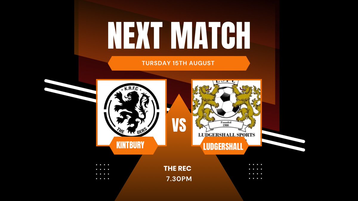 The first home game of the season Tuesday night as the 1st team host Ludgershall Sports at the Rec. 

Come and support the boys ⚽️👏

BAR OPEN! 

7.30KO