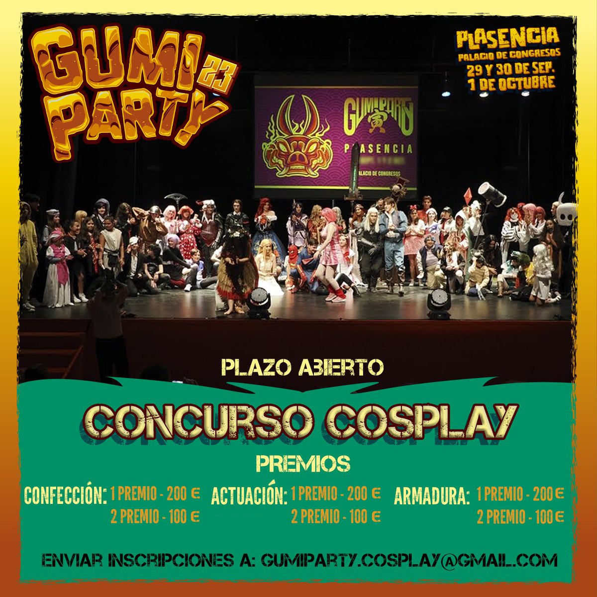 ¡Concurso de #cosplay  Gumiparty 2023! 🎉

🔥Presentadora de lujo <a href="/Meiramasama/">⏳️Meira #Morpheus⏳️</a> y espectacular exhibición de nuestros The Legacy Of Force🤺

Y por supuesto, cosplayers de primer nivel
📩 Para cualquier duda/ consulta: gumiparty.cosplay@gmail
Info: Gumiparty.es
Bases👇🏽👇🏽