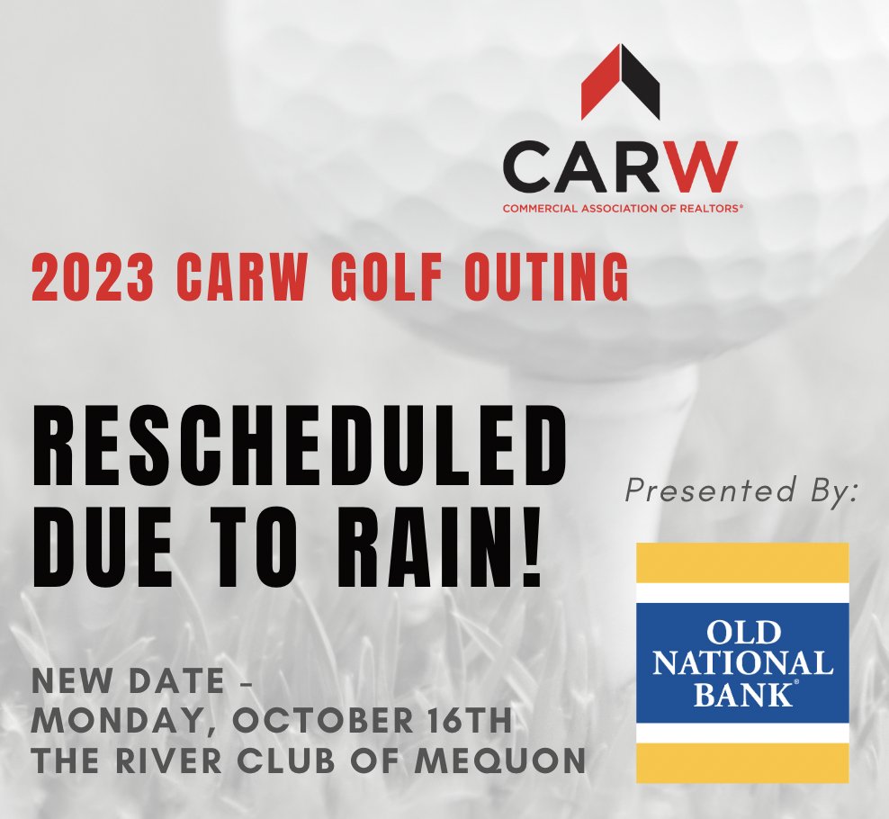 Due to an unfortunate forecast for tomorrow, CARW and the River Club have rescheduled  tomorrow's golf outing to Monday, October 16th.  All other details will remain the same.  Please reach out to Amanda Hoffman at amanda@carw.com with any questions.