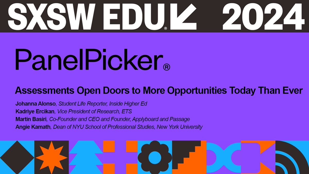 ETS (@etsinsights) on Twitter photo 📣 Join the <a href="/SXSWEDU/">SXSW EDU</a> #PanelPicker buzz! Please vote for <a href="/jolonso_/">Johanna Alonso</a>, <a href="/KErcikan/">Kadriye Ercikan</a>, <a href="/DeanKamath/">Angie Kamath</a> & <a href="/MartinBasiri/">Martin Basiri</a> for their panel proposal that will shine a light on the power of #assessments in expanding global opportunities! ➡️ bit.ly/3rZeo29
#FutureOfAssessment #SXSWEDU 📣 Join the <a href="/SXSWEDU/">SXSW EDU</a> #PanelPicker buzz! Please vote for <a href="/jolonso_/">Johanna Alonso</a>, <a href="/KErcikan/">Kadriye Ercikan</a>, <a href="/DeanKamath/">Angie Kamath</a> & <a href="/MartinBasiri/">Martin Basiri</a> for their panel proposal that will shine a light on the power of #assessments in expanding global opportunities! ➡️ bit.ly/3rZeo29
#FutureOfAssessment #SXSWEDU