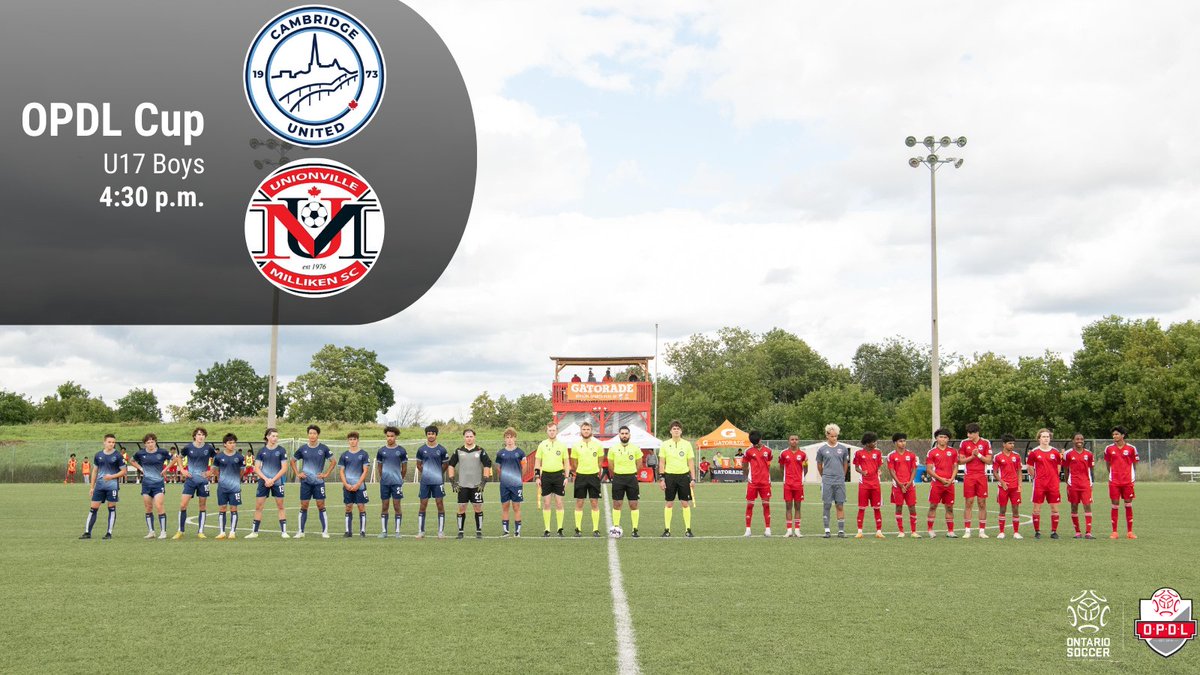 OntarioIsSoccer's tweet photo. It’s the last match of the 2023 #OPDL Cup Finals - Unionville Milliken VS Cambridge United for the U17 Boys title.

Tune in now via our Match Centre at https://t.co/63fOgCYuid

@u_msc @CambridgeSoccer https://t.co/eVZcee02ZV