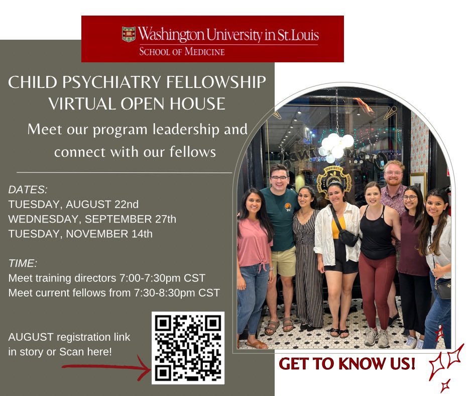 namaste_psych's tweet photo. Join our faculty and current fellows for Virtual Q&A session! We would love to tell you about our program and answer any questions you may have!
August 22nd registration link: https://t.co/N0jXCzXtsf
#psychtwitter #CAPtwitter #AACAP #fellowshipapplications #match2024 #nrmp2024 https://t.co/bhPJUcD6Pb
