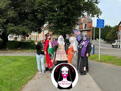 OPICardiff's tweet photo. Barry Pride 2023 ๐
More pics on our Facebook page. Link in our bio
#barrypride #dragnuns #shenunigans #noguiltnoshame #universaljoy #expiatestigmaticguilt #chiffonborg #orderofperpetualindulgence https://t.co/7TPMB3lrY9