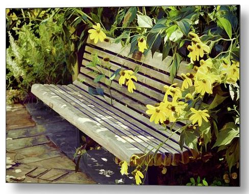 Sandi OReilly @sandioreilly 
Perfect Garden Bench With Cone Flowers. Here:sandi-oreilly.pixels.com/featured/perfe…

#bench #garden #coneflowers #park #leaves #homedecor #design #painting #digitalpainting #AYearForArt #BuyIntoArt See more #art #prints &amp; on #products Here: sandi-oreilly.pixels.com
