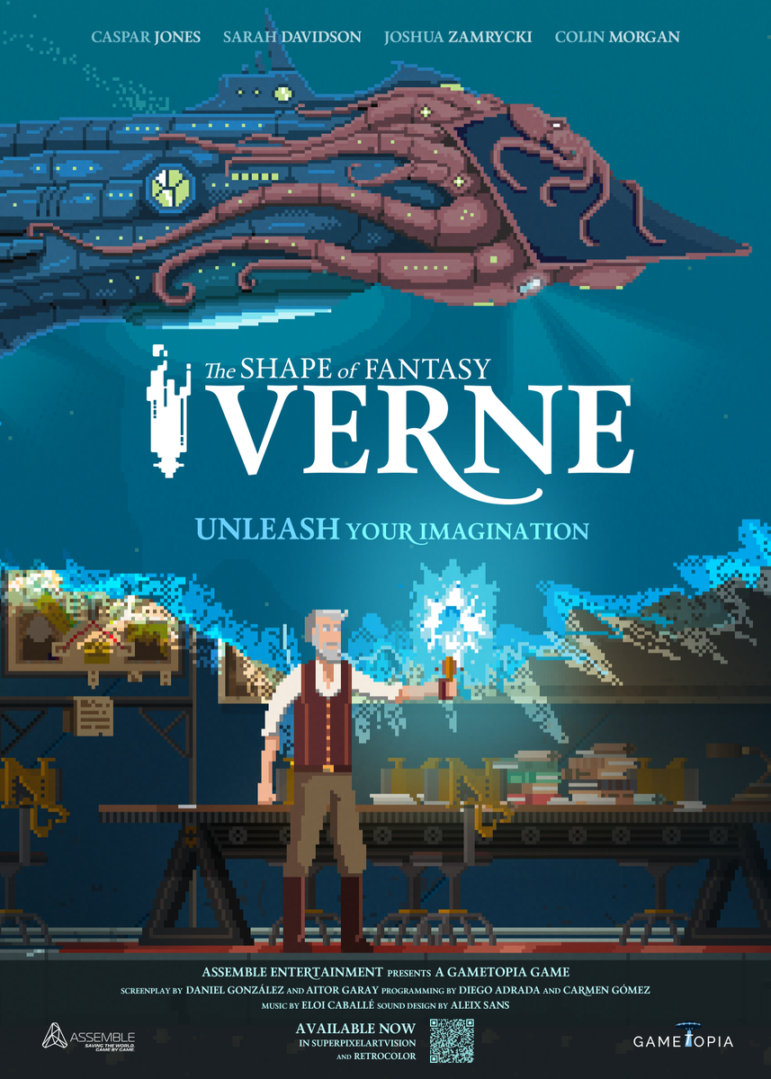 🤩 We are very happy to announce that Verne: The Shape of Fantasy is Out Now! 

Become Jules Verne and adventure into a fantastic parallel world built from his own imagination and unlock the most coveted secret of the mighty Atlantis. 🌊 🌋

#pixelart #julesverne #steampunk
