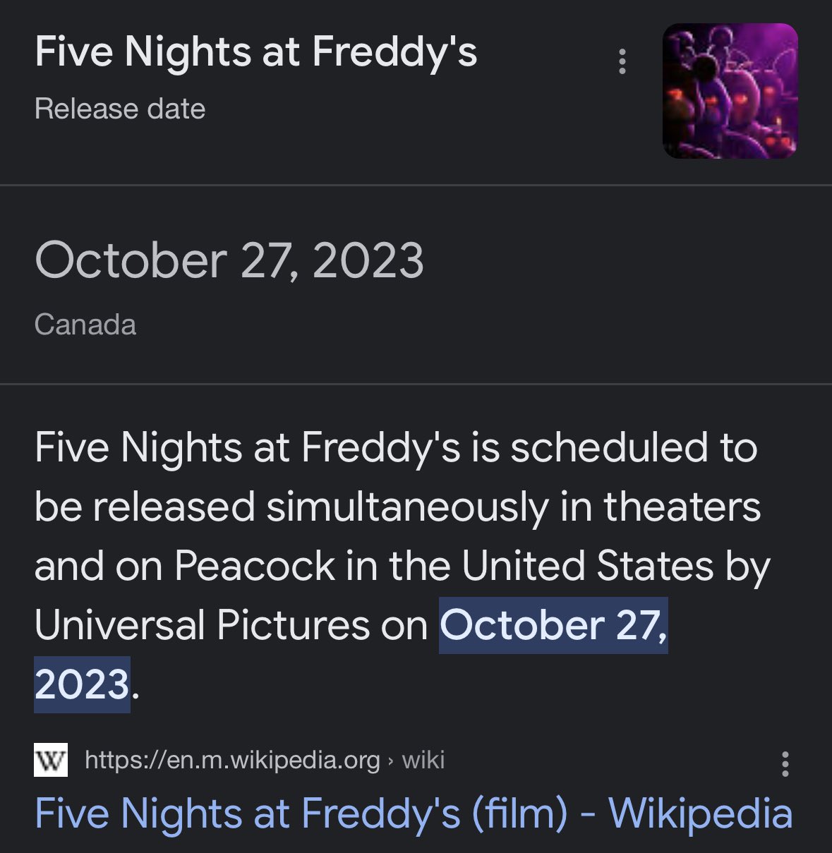 Five Nights at Freddy's (film) - Wikipedia