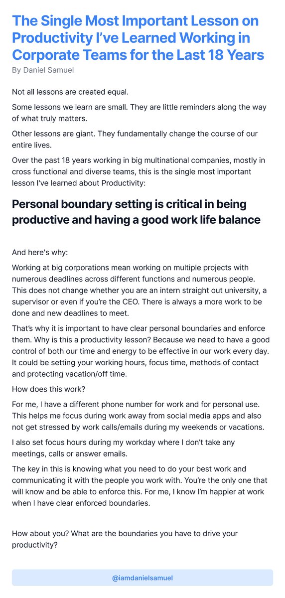 The Single Most Important Lesson on Productivity I’ve Learned Working in Corporate Teams for the Last 18 Years