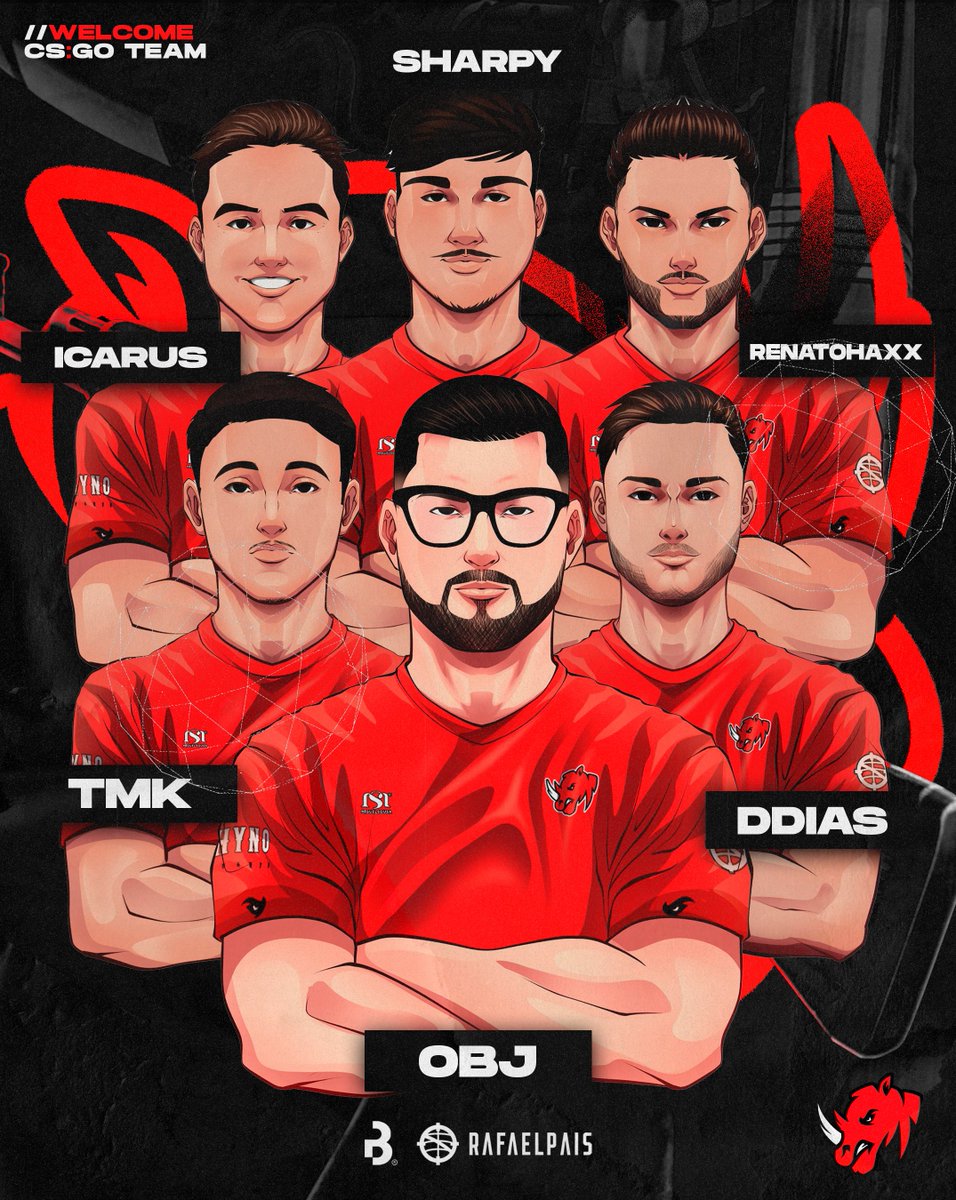 Rhyno Esports (@rhynoesports_) on Twitter photo Bem vindos, rapazes! 🔥
🔺 <a href="/DDiascsgo/">DDiasGOD</a>
🔺 @renatoohaxxCSGO
🔺 <a href="/Icaruscs10/">Diogo</a>
🔺 <a href="/tmkzin/">tamakzin</a>
🔺 <a href="/objcs/">Francisco Ramos</a>
🔺 @sharpyyyy_csgo (Coach)
🔺 <a href="/kinoa13_/">Alexandre 'kinoa' Pereira</a> (Manager)
#GORHYNO 🦏 Bem vindos, rapazes! 🔥
🔺 <a href="/DDiascsgo/">DDiasGOD</a>
🔺 @renatoohaxxCSGO
🔺 <a href="/Icaruscs10/">Diogo</a>
🔺 <a href="/tmkzin/">tamakzin</a>
🔺 <a href="/objcs/">Francisco Ramos</a>
🔺 @sharpyyyy_csgo (Coach)
🔺 <a href="/kinoa13_/">Alexandre 'kinoa' Pereira</a> (Manager)
#GORHYNO 🦏