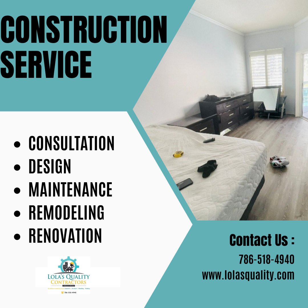 Lolasqualityco1's tweet photo. We offer design, consultation, maintenance, renovation and remodelling.
Contact us today on 786-518-4940
#lolasqualitycontractors #lolathebuilder #construction #womeninhelmets #building #painting #carpentry #constructionflorida https://t.co/vi6JGjcQgd