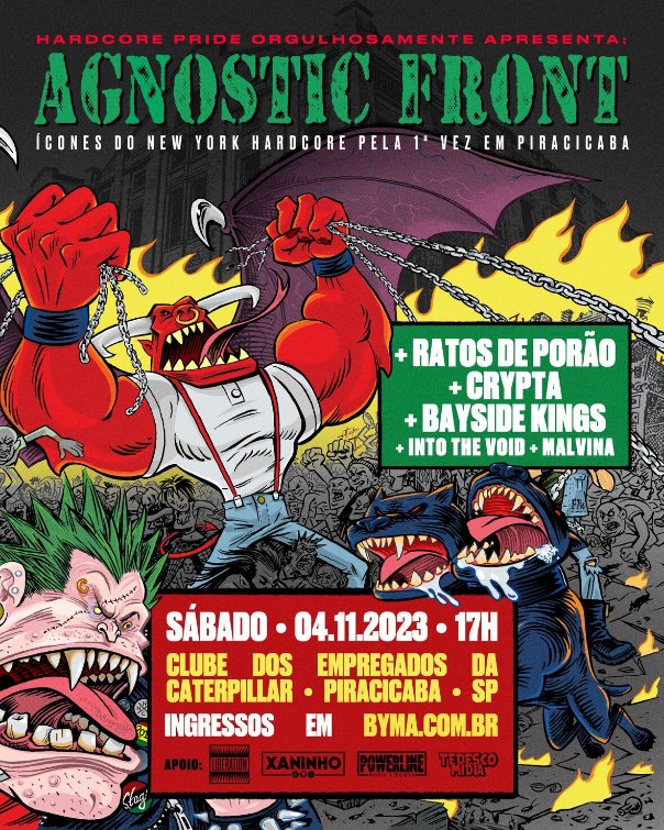 #MaquinaProfanaFest: AGNOSTIC FRONT - Banda anuncia mais um show no Brasil dia 4 de novembro, em Piracicaba (SP)

Inscreva-se No #Blog👇🤘🎧
maquinaprofanafest.blogspot.com/2023/08/agnost…

#AgnosticFront #Show #HardCore #RatosdePorão  #Crypta #BaysideKings #IntotheVoid #Malvinas <a href="/RepetenteRecs/">Repetente Records</a>