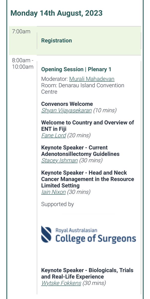 ANZSPO's tweet photo. It’s a packed day of learning with the ENT community. 

Who are here?
ANZ Society of Paediatric Otorhinolaryngology
NZ Otorhinolaryngology Head &amp; Neck Society
Australasian Academy of Facial Plastic Surgery
ANZ Rhinologic Society 

#ANZSPO23
 1/2 https://t.co/CfPmBZQxgO
