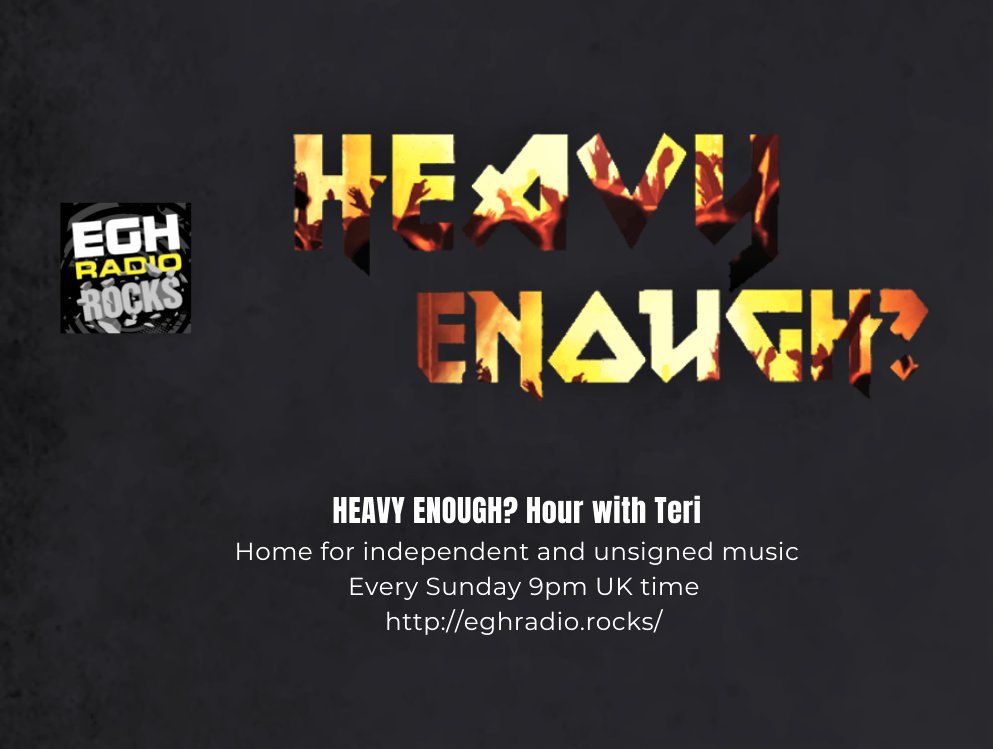 Thank you for listening to @EGHRocks #HeavyEnough hour! Missed it? Tune in for Tuesday's repeat! 🔊eghradio.rocks/player_stream/ Check out all the brilliant featured bands: @hellcanwaithc #ProclaimTheSky @electron_band_ @SecondCitiesUK @FallingIntoRed @defyingdecay #NewMusicAlert