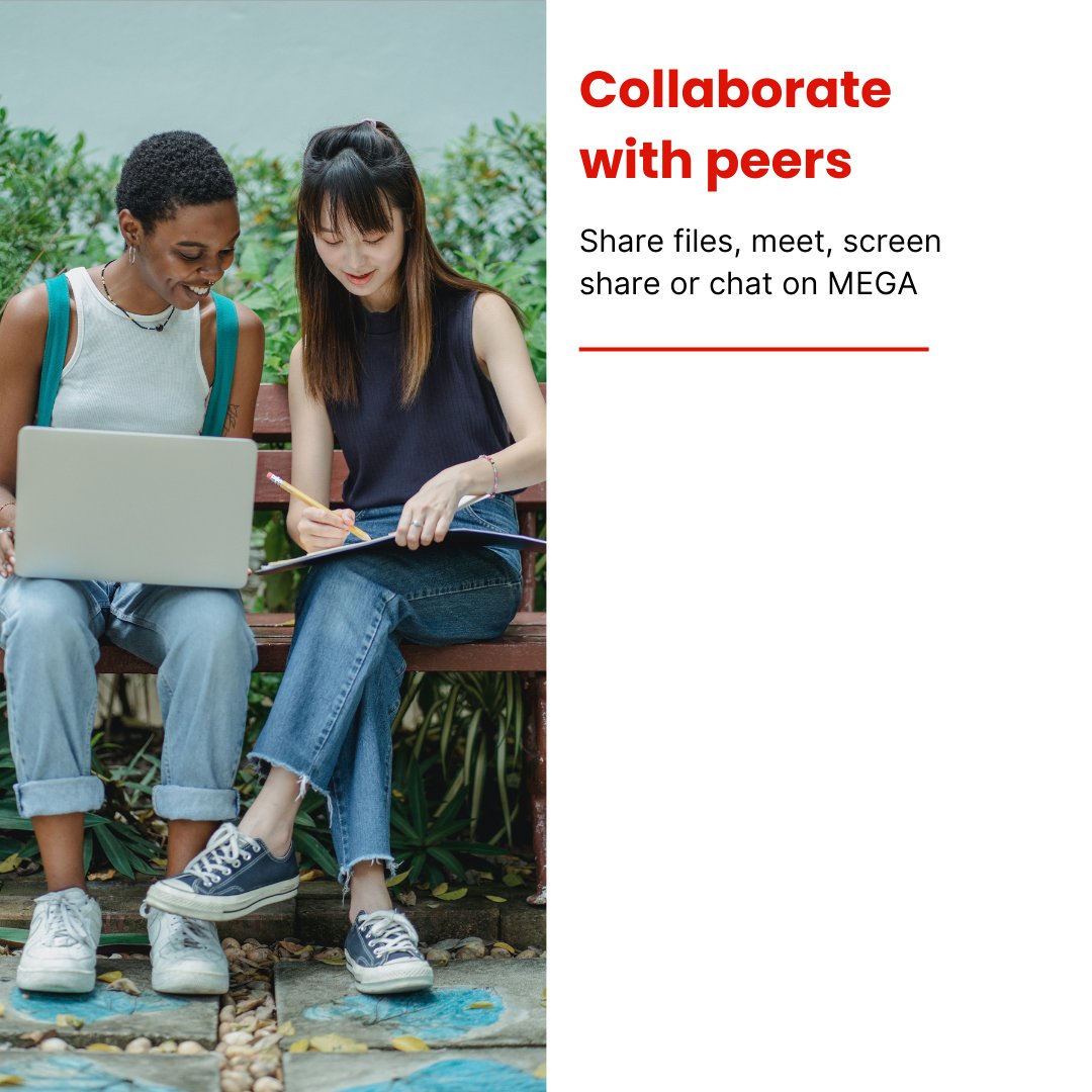MEGAprivacy's tweet photo. Collaborate with ease. 

Use MEGA to share large files, research materials, and multimedia resources with peers. 

https://t.co/63qb3qiNW1  
#study #collaborate #university #secureshare https://t.co/HjE40P7A0r