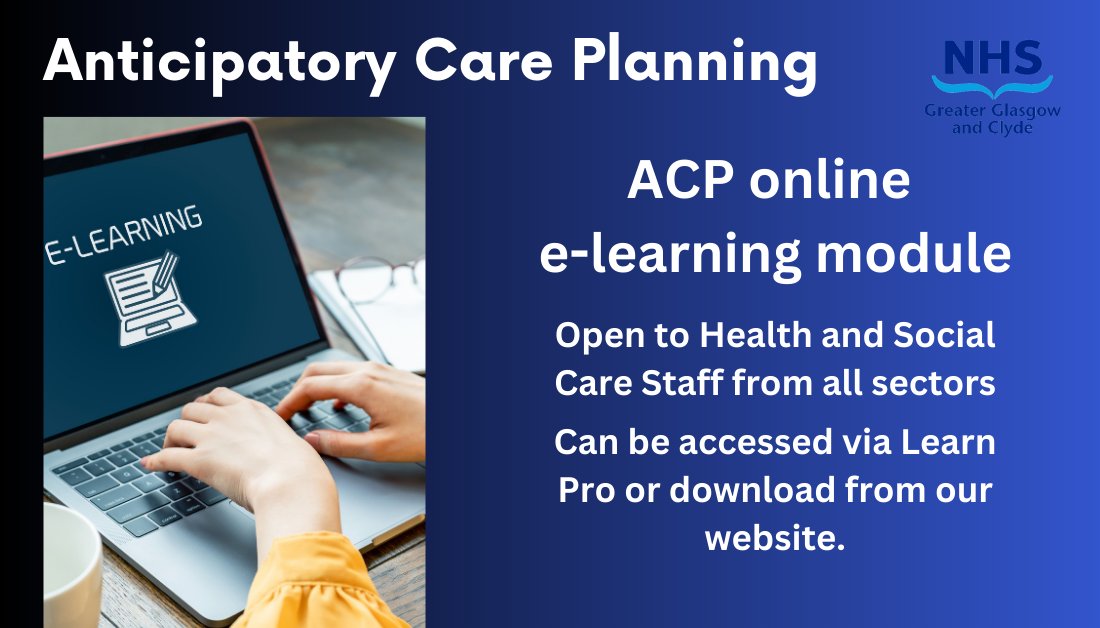 The e-module is the perfect introduction to ACP. Easy to navigate and the assessment is straight forward. Can access via Learnpro or download from our website ⬇ More info 👉 nhsggc.scot/your-health/pl… @EastDunHSCP @GCHSCP @WDCouncil @RenHSCP @InverclydeHSCP @erhscp @NHSGGC
