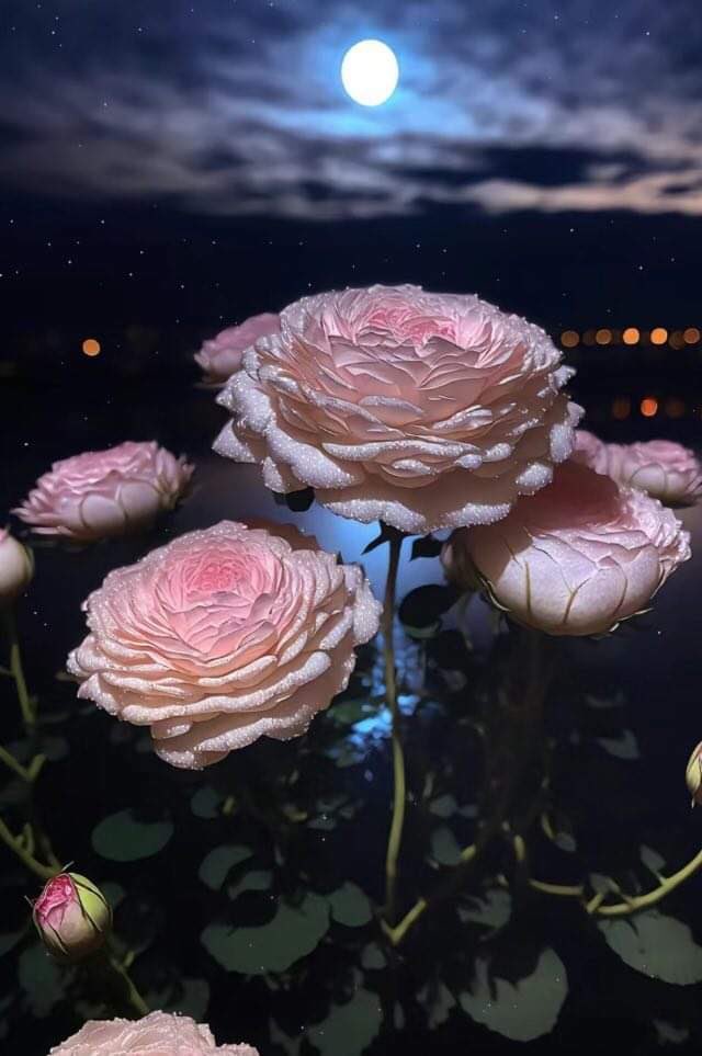 piinkibun's tweet photo. moon &amp; flowers https://t.co/6z6UvjLSMi