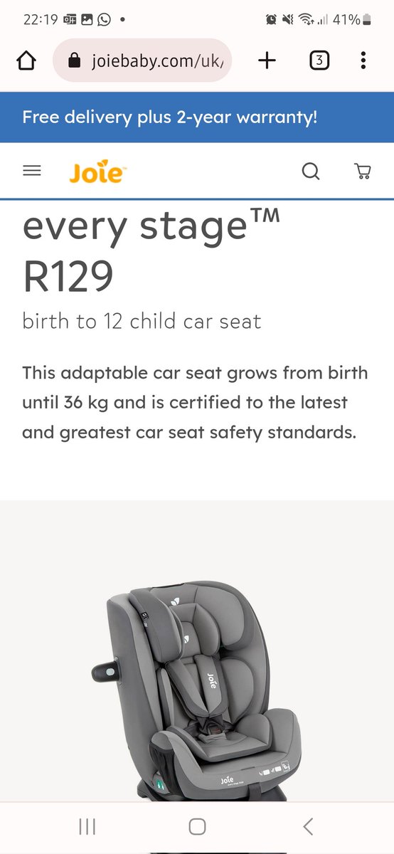 rbrooky88's tweet photo. @Joie_Baby @Argos_Online are advertising this as the R129 model but am I right in thinking this is the R044? Aren't the side impact bits different on the R129? https://t.co/dts98ONzR4
